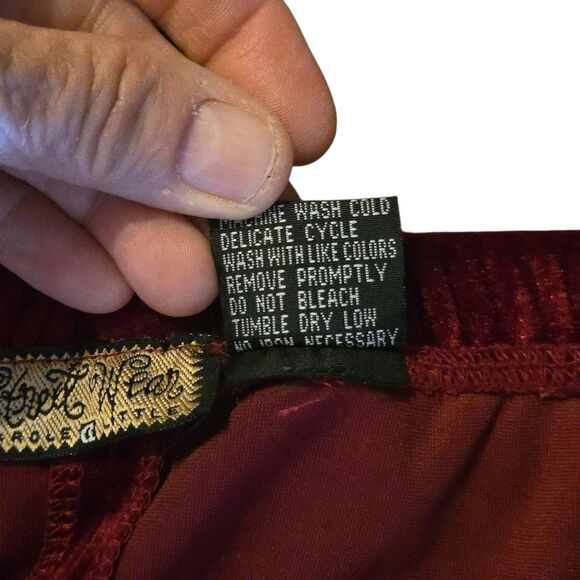 Y2K Street Wear Medium Red Velvet Maxi Skirt Witchy Whimsigoth Goblin Core 90's - Picture 6 of 9